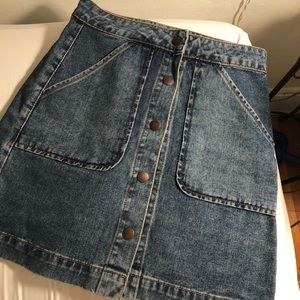 Denim Button-Up Skirt